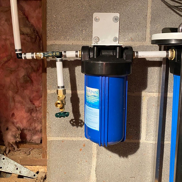 Blue water treatment installation filtration